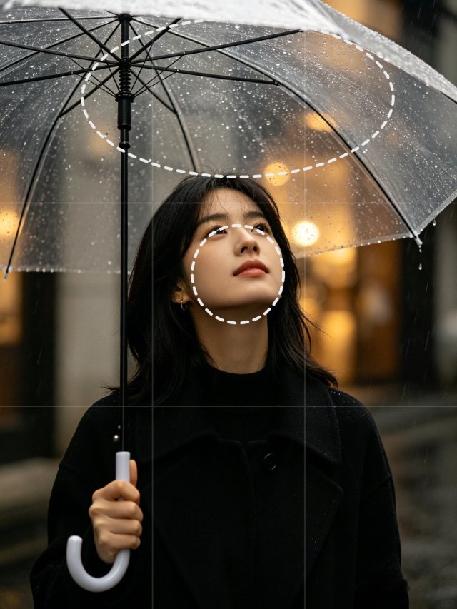 Clear Umbrella template with dashed guides